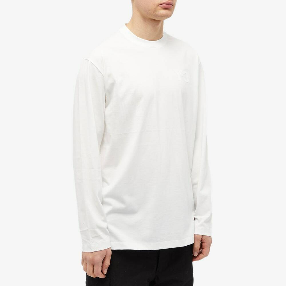 Y-3 Men's Long Sleeve Classic Chest Logo T-Shirt in Core White Y-3
