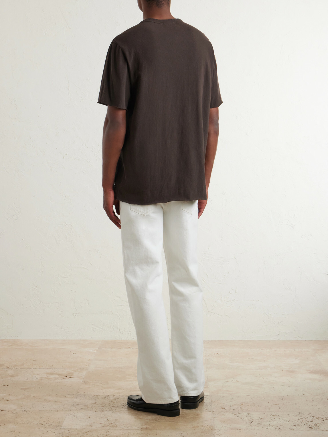 James Perse - Distressed Cotton-Jersey T-Shirt - Brown