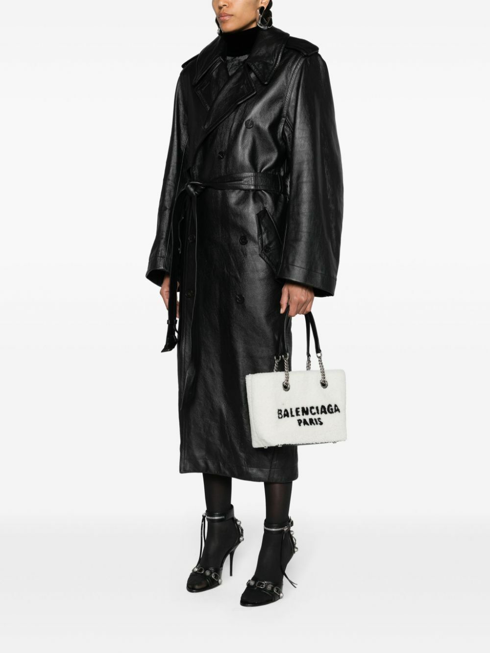 Balenciaga Neutral Duty Free Shearling Tote Bag