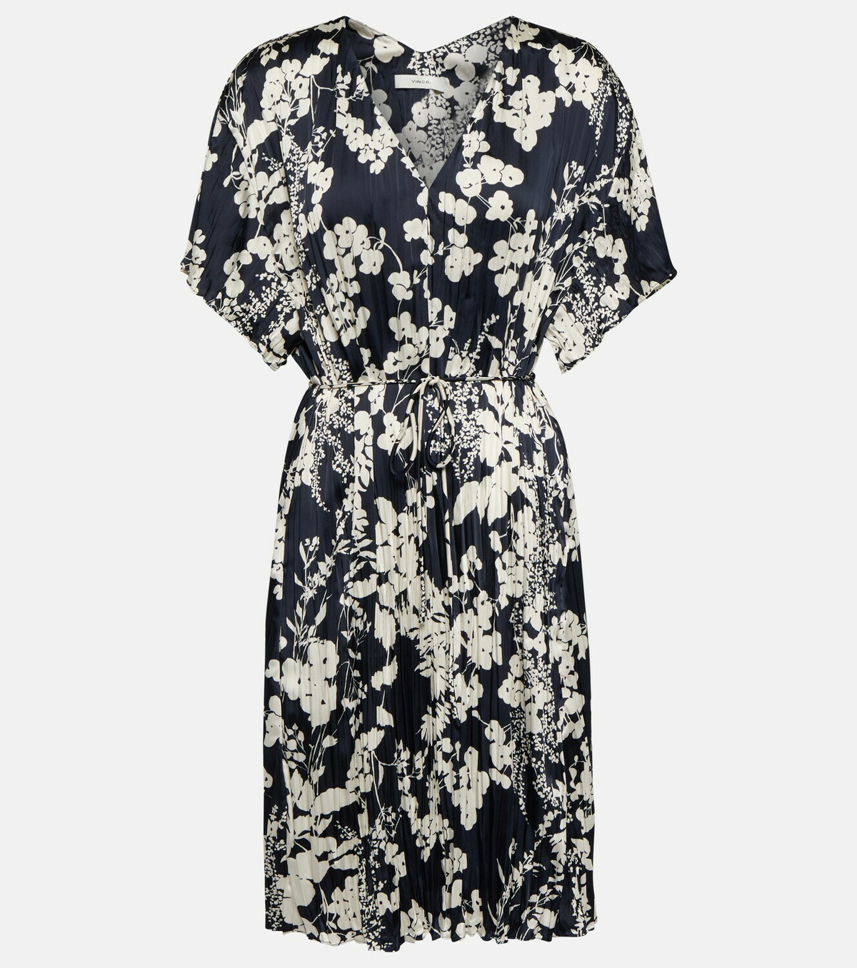 Vince V-neck floral belted minidress