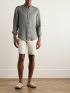 Club Monaco - Straight-Leg Pleated Linen Shorts - Neutrals