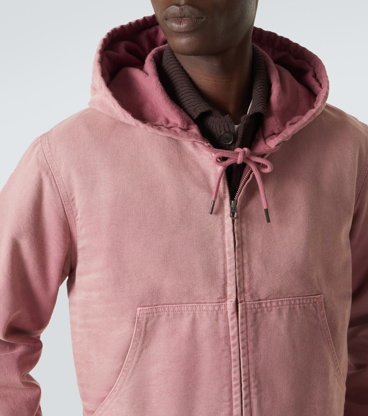 Auralee Cropped cotton hoodie