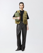 Pinko Multi Pocket Fisherman Style Vest Four Leaf Clover Green