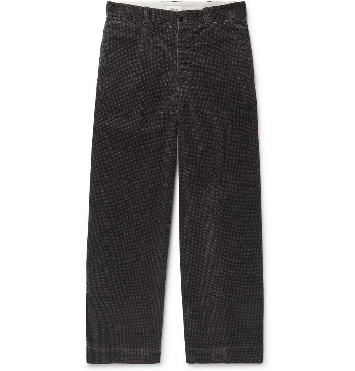 Photo: Chimala - Wide-Leg Checked Cotton-Corduroy Trousers - Men - Gray