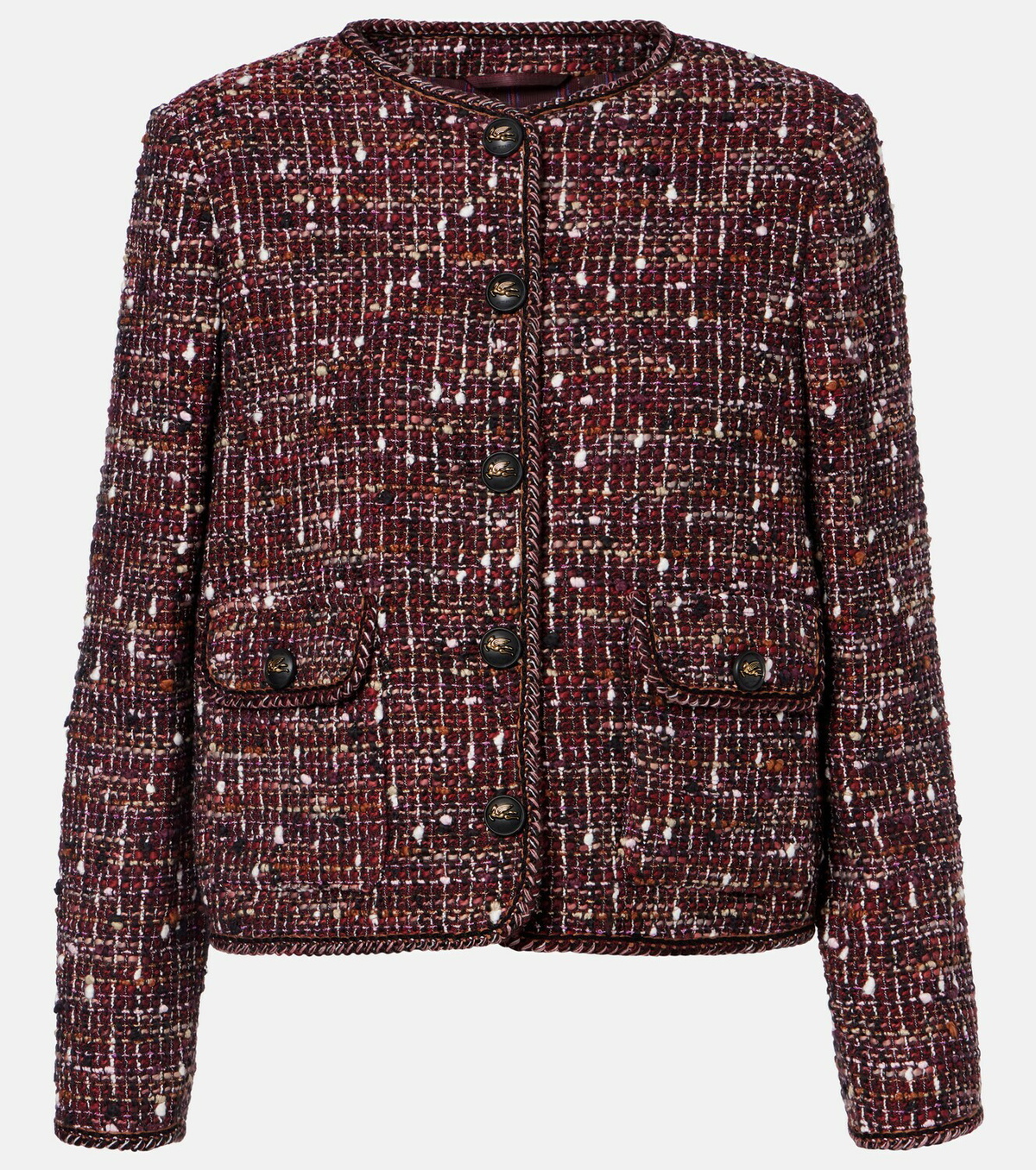 Etro Cropped cotton-blend bouclé jacket