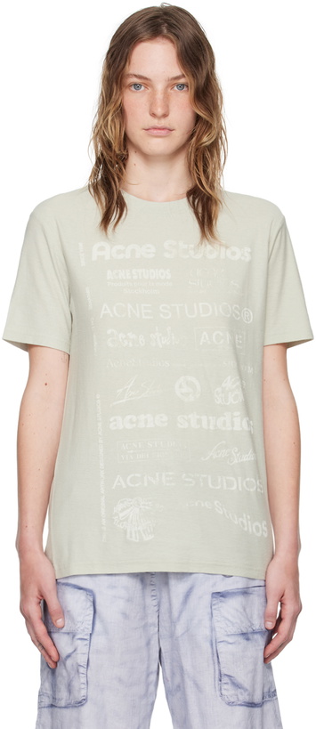 Photo: Acne Studios Green Logo T-Shirt