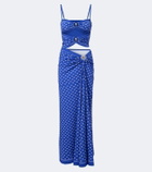 Christopher Esber Ruched Orbit Split bandana maxi dress
