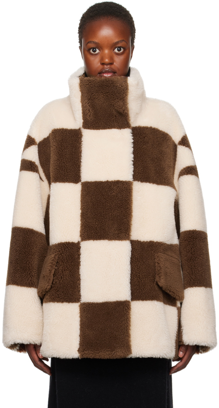 Checkered on sale fluffy jacket