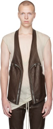 Rick Owens Brown Bauhaus Leather Vest