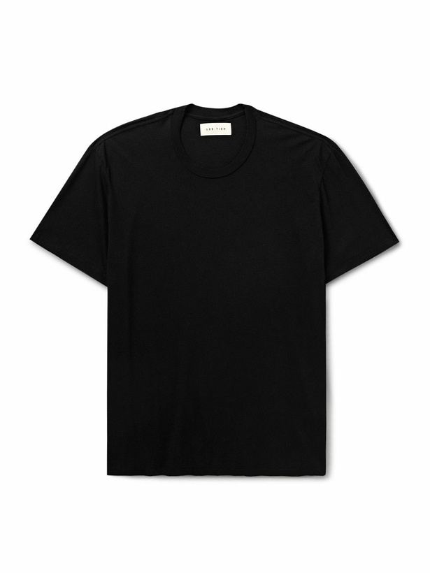 Photo: Les Tien - Garment-Dyed Combed Cotton-Jersey T-Shirt - Black