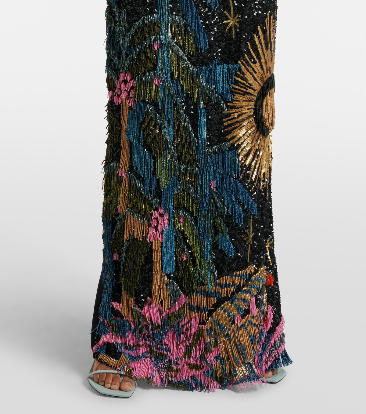 Johanna Ortiz Embellished silk-blend gown