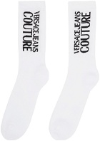 Versace Jeans Couture White Logo Socks