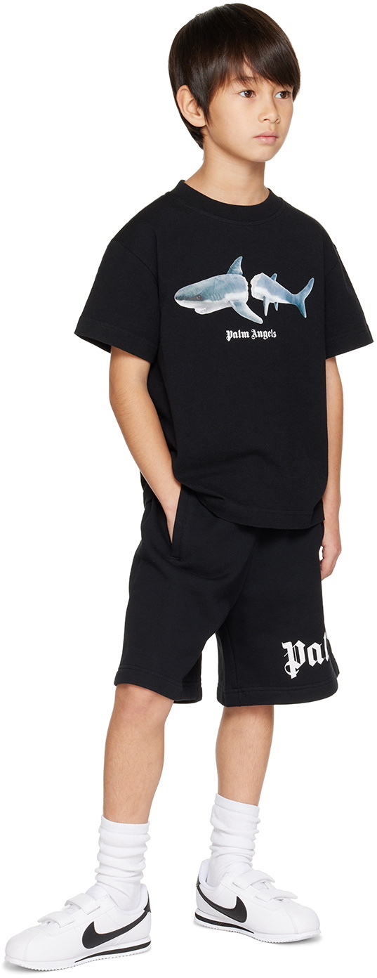 Palm Angels Kids Black Printed Shorts