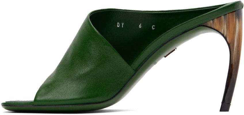 FERRAGAMO グリーンレザー ミュール Ferragamo Green Nymphe Mules Salvatore Ferragamo