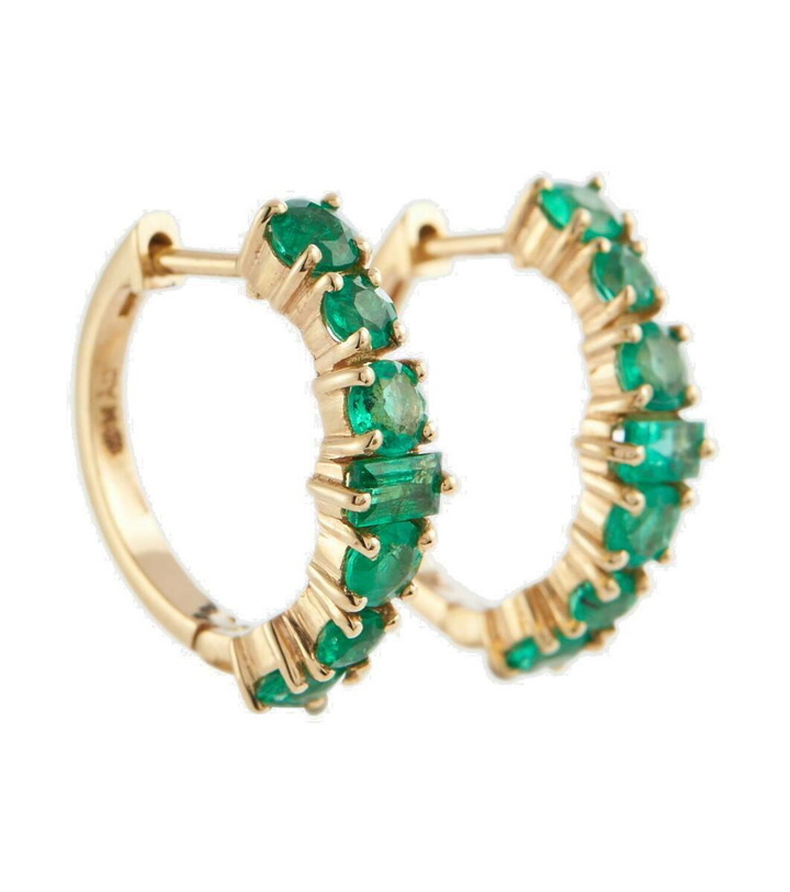 Photo: Ileana Makri Rivulet 18kt gold hoop earrings with emeralds