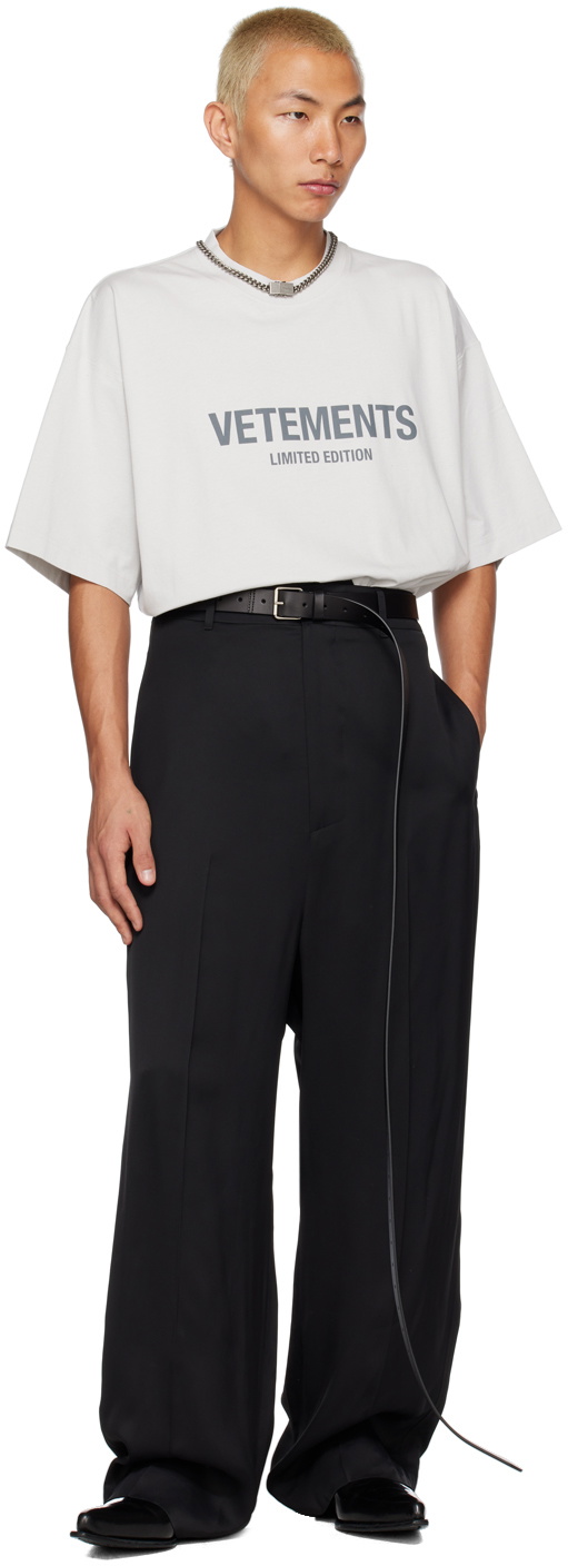 VETEMENTS Black Leather Belt