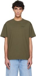 Givenchy Khaki 'GIVENCHY' Stamp Print T-shirt