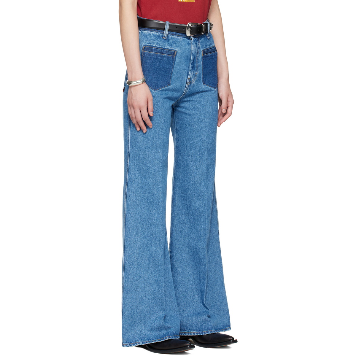 LU'U DAN BRUCE LEE x LỰU ĐẠN Blue Nocturnal Flare Jeans