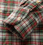 Incotex - Ween Slim-Fit Cutaway-Collar Checked Cotton-Flannel Shirt - Men - Green