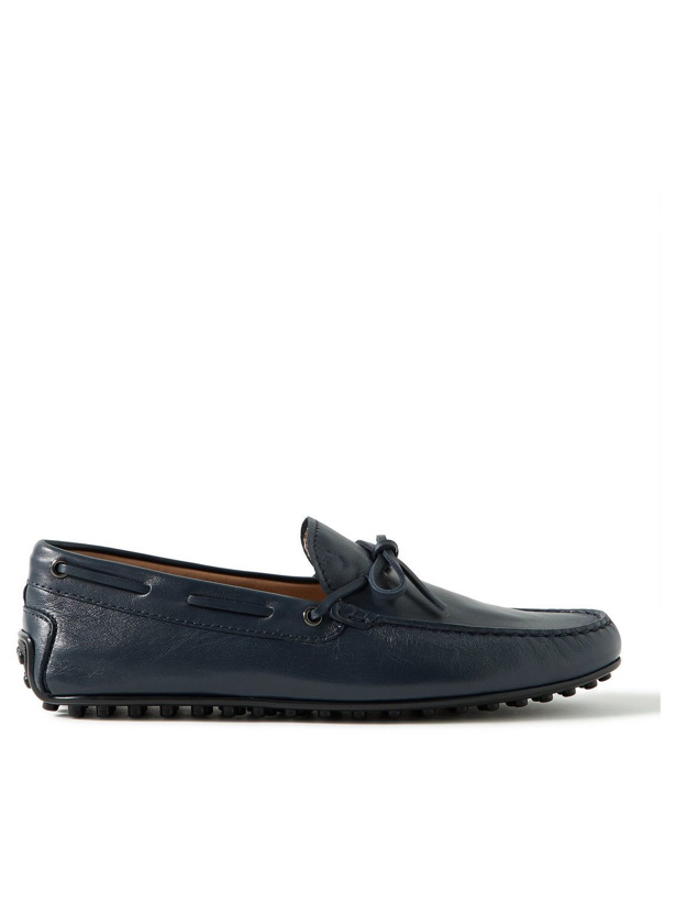Photo: Tod's - City Gommino Leather Driving Shoes - Blue