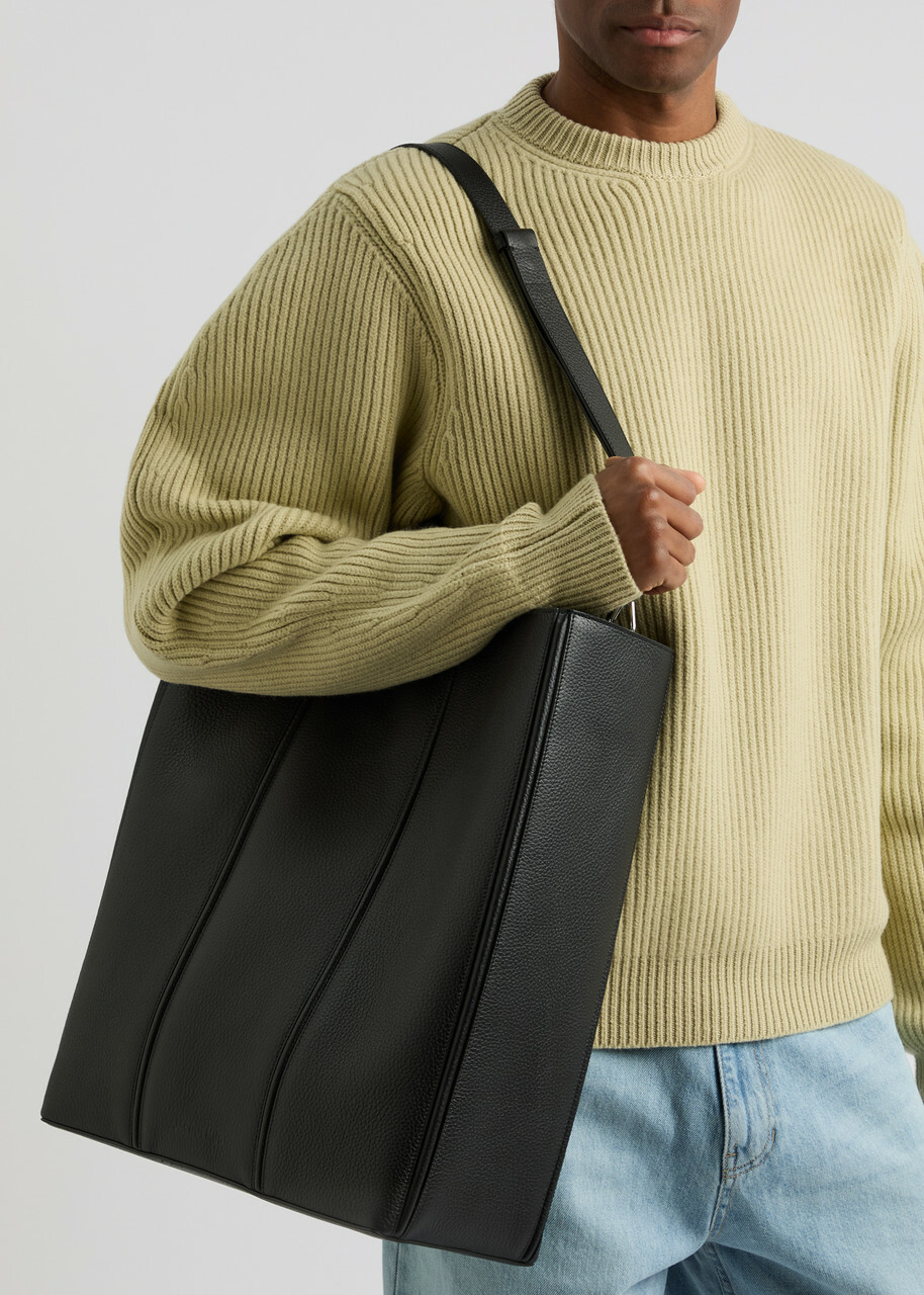 Jacquemus Le Cabas Marino Leather Tote - Black - One Size