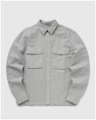 C.P. Company Broken Linen/Cotton Shirts   Long Sleeve Grey - Mens - Longsleeves