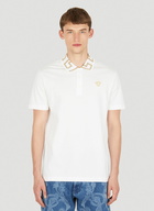 Greca Collar Polo Shirt in White