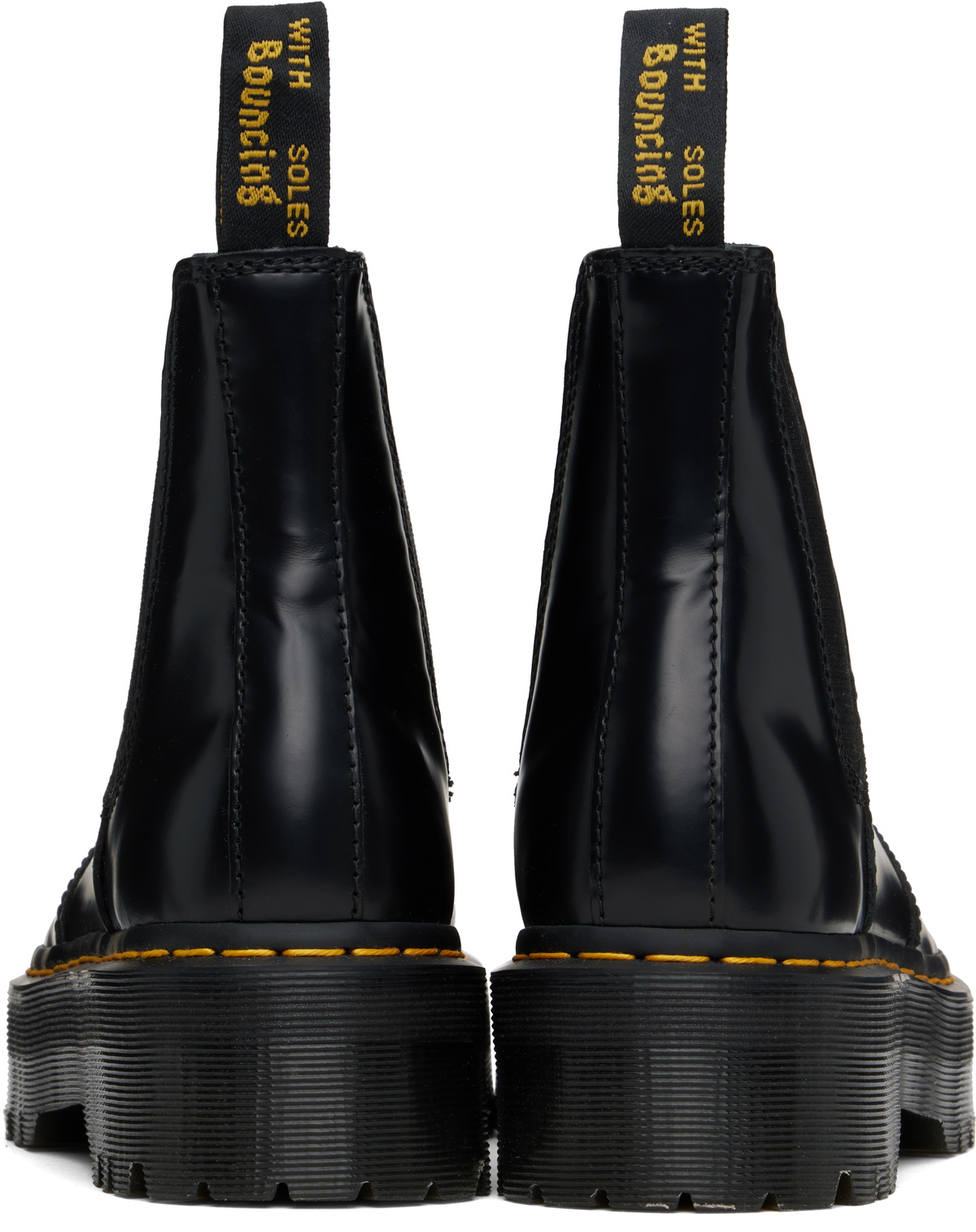 Dr. Martens Black 2976 Polished Smooth Platform Chelsea Boots