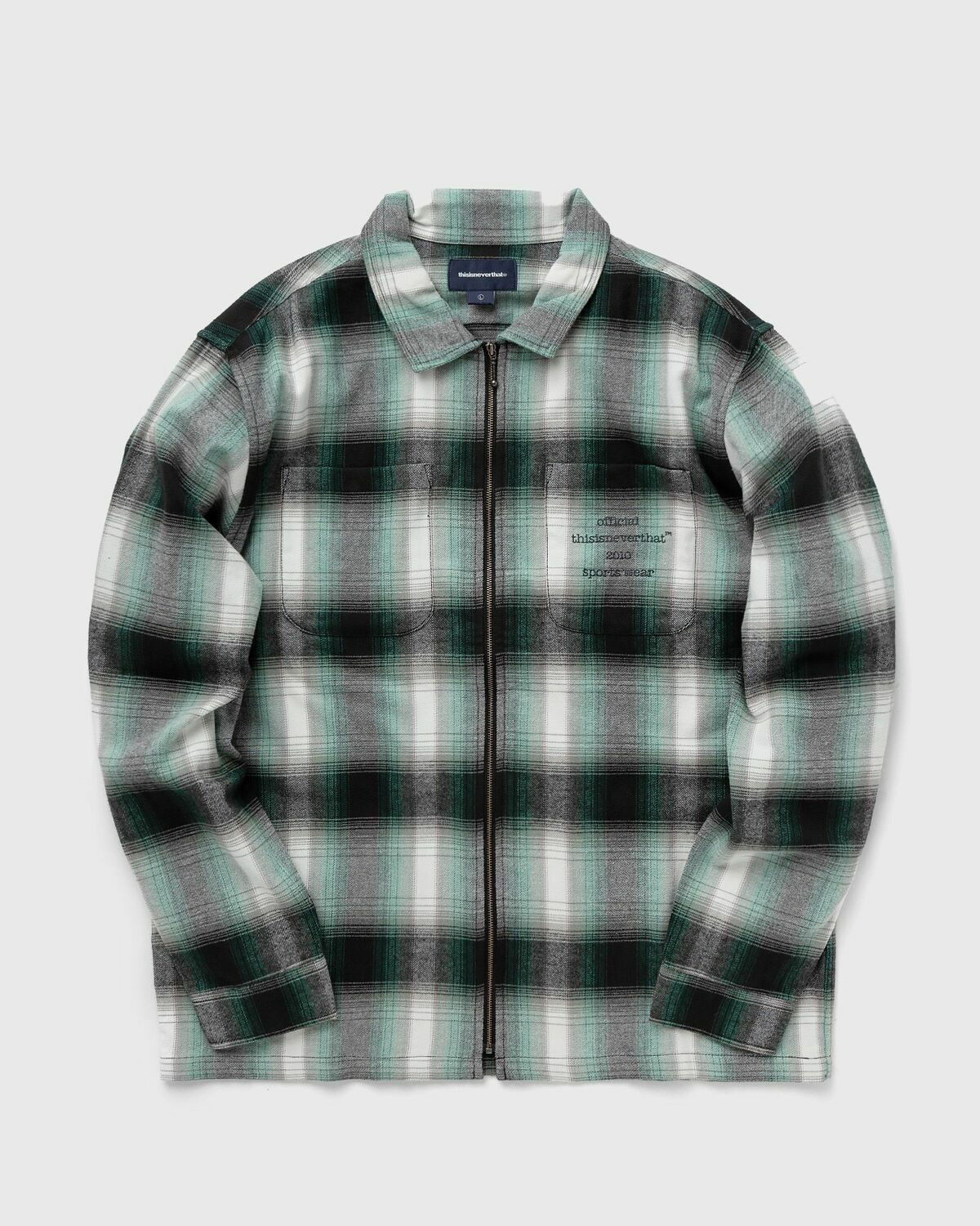 Thisisneverthat Flannel Zip Shirt Green Overshirts thisisneverthat