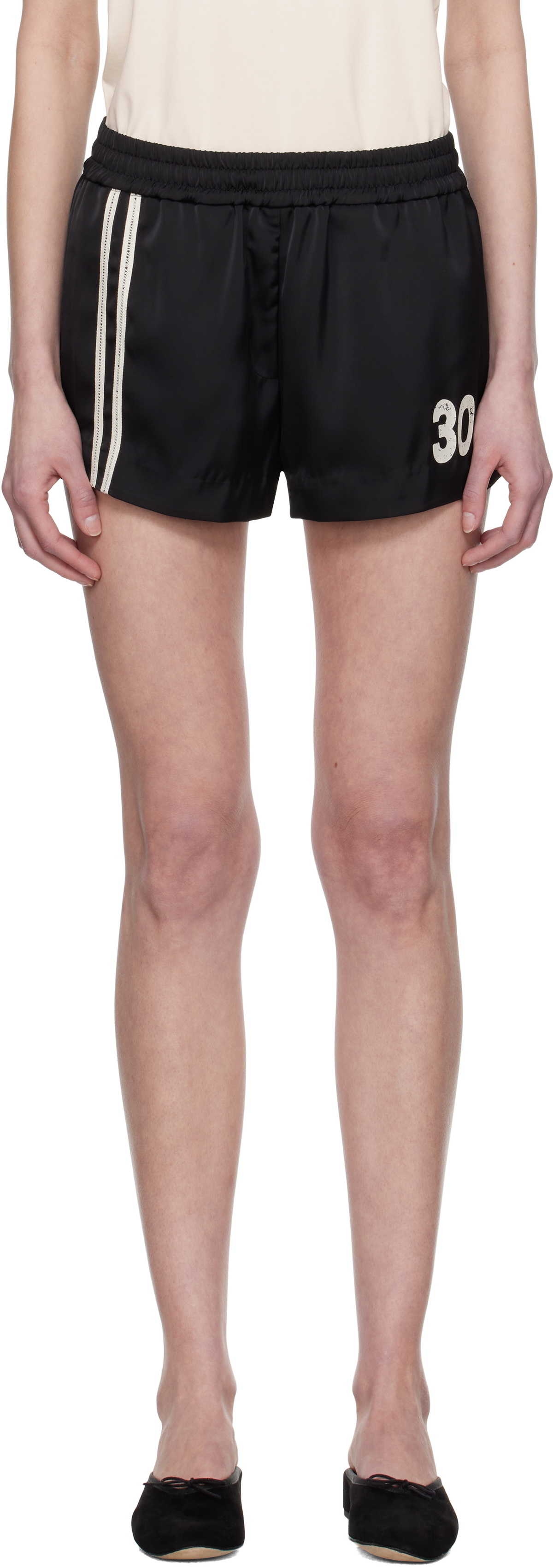 Kijun Black Line Satin Shorts
