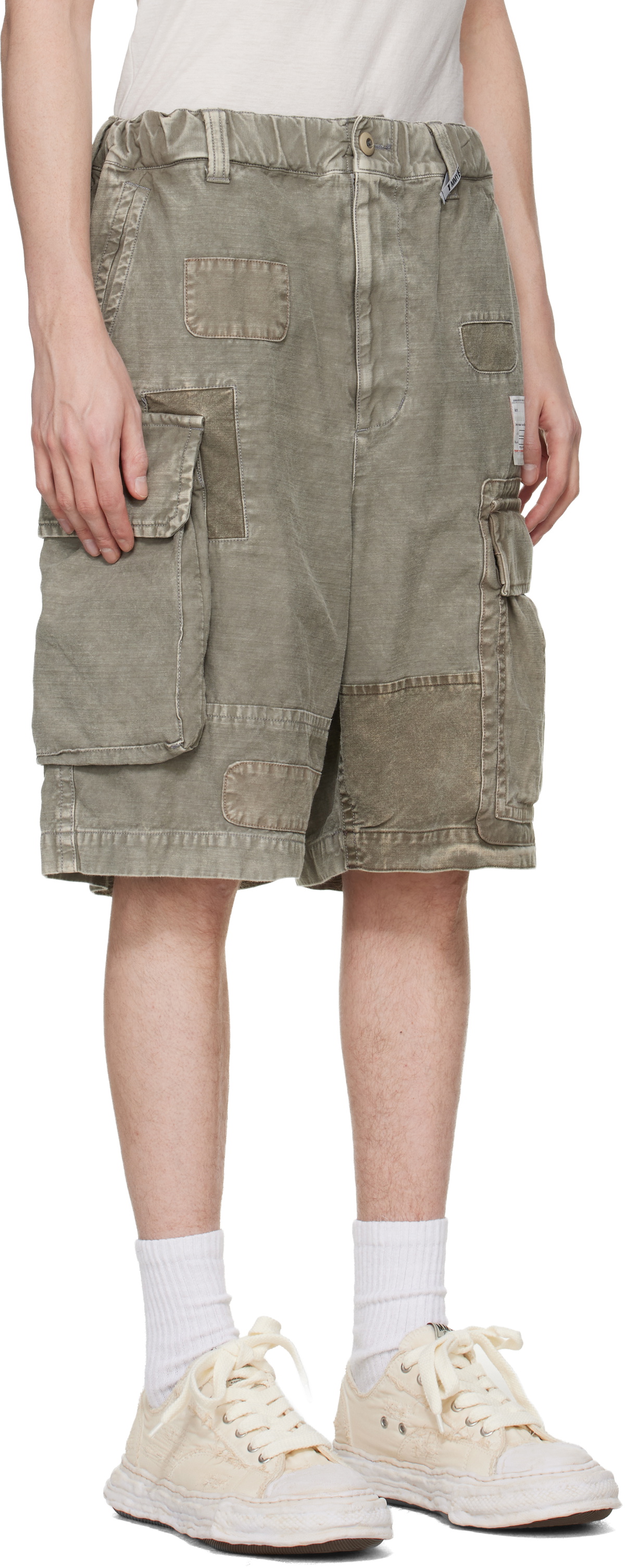 Maison MIHARA YASUHIRO Taupe Repaired Cargo Shorts