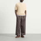 Beams Plus Men's Cable Knit Polo in Beige