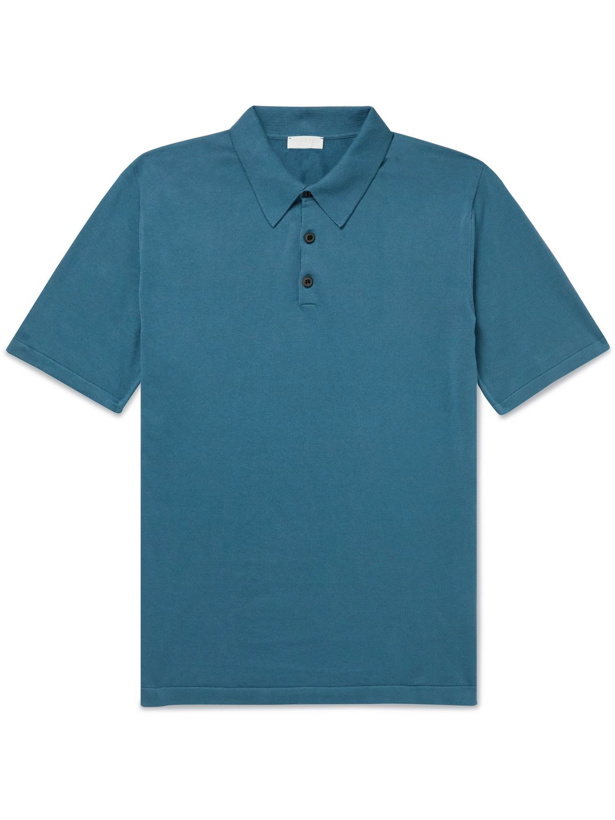 Photo: Sunspel - Slim-Fit Sea Island Cotton Polo Shirt - Blue
