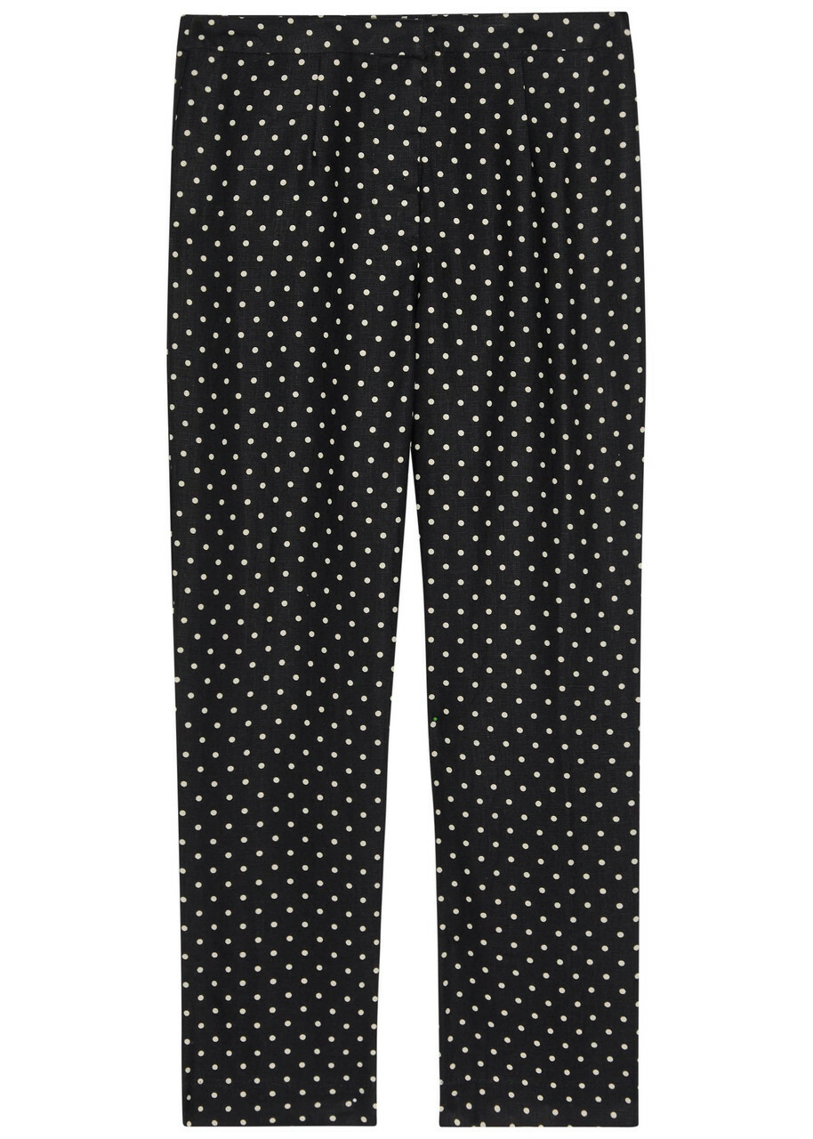 Faithfull The Brand Iria Polka dot Linen Capri Trousers Black And White