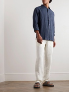 Mr P. - Garment-Dyed Linen Shirt - Blue