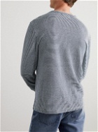 Officine Générale - Striped Cotton and Linen-Blend T-Shirt - Blue
