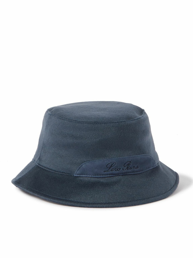 Photo: Loro Piana - Cityleisure Suede-Trimmed Storm System® Cashmere Bucket Hat - Blue