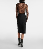 McQueen High-rise wool gabardine pencil skirt