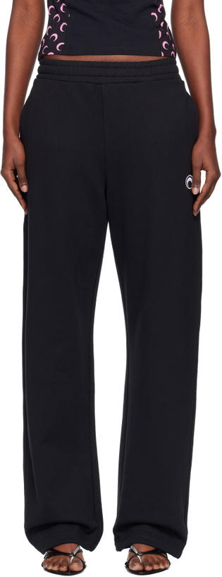 Photo: Marine Serre Black Moon Logo Fleece Sweatpants