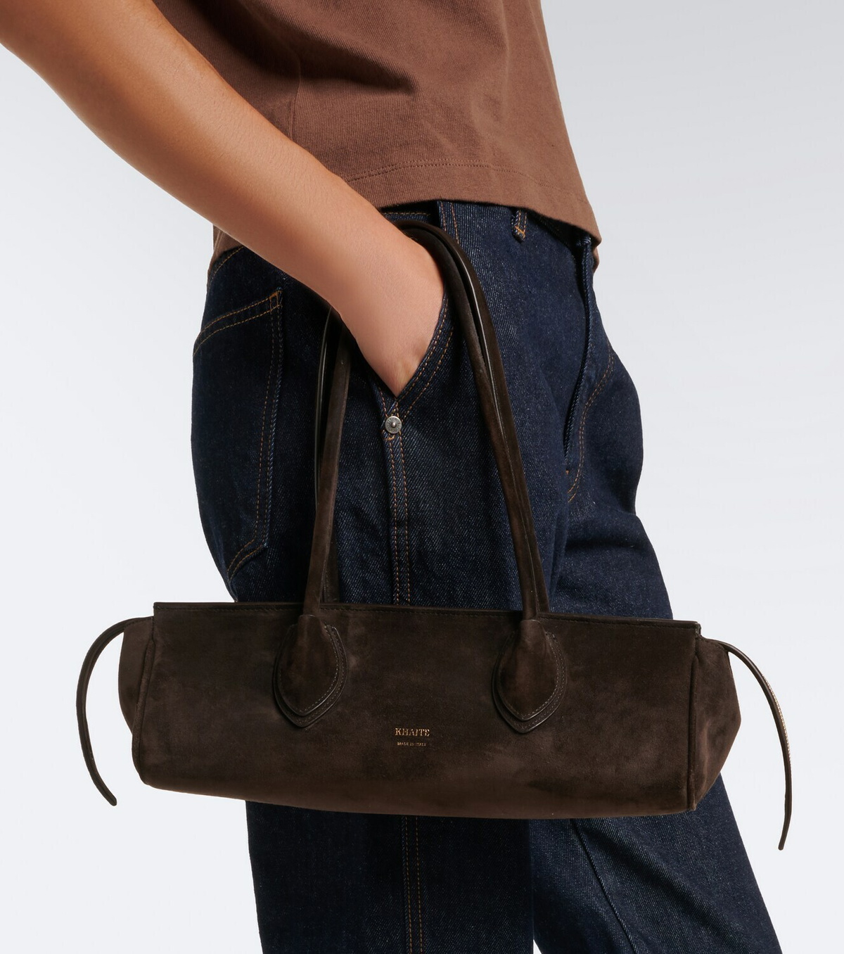 Khaite Donna Medium suede shoulder bag