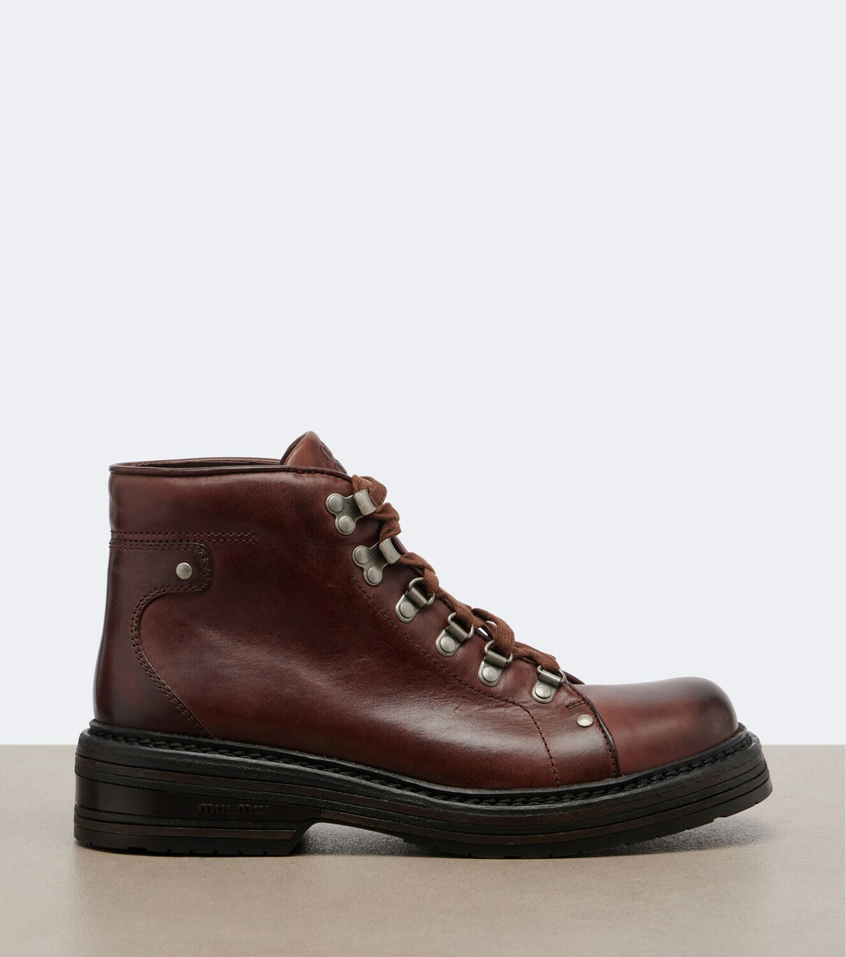 Miu Miu Leather lace-up boots