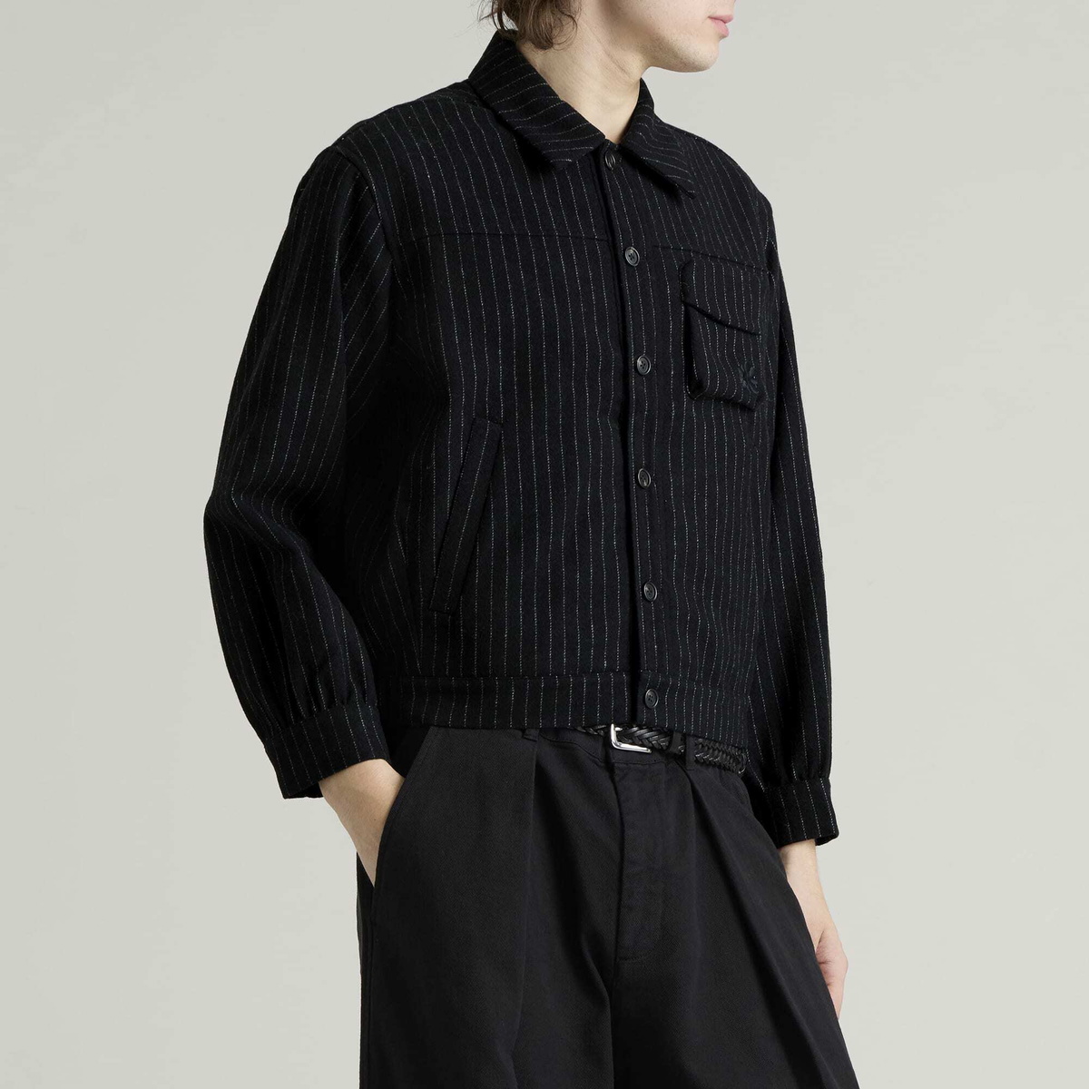 Gander Men's Peninne Shirt in Black Pinstripe