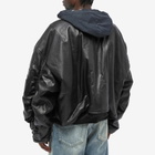 Balenciaga Men's Classic Leather Bomber Jacket in Black