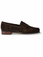 Drake's - Charles Suede Penny Loafers - Brown