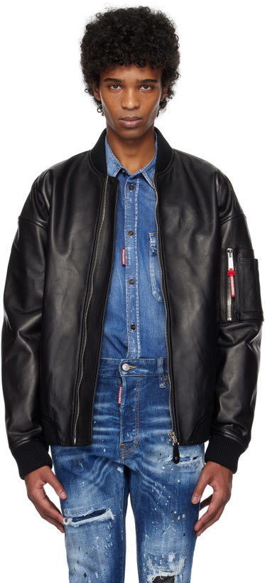 Photo: Dsquared2 Black Cypress Leather Jacket
