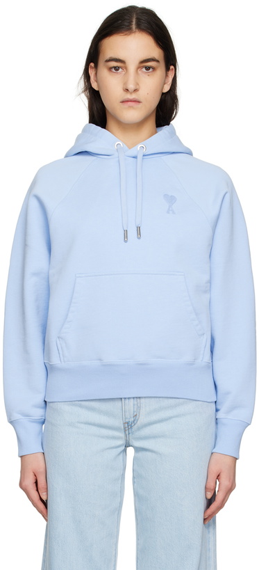 Photo: AMI Paris Blue Ami De Cœur Hoodie