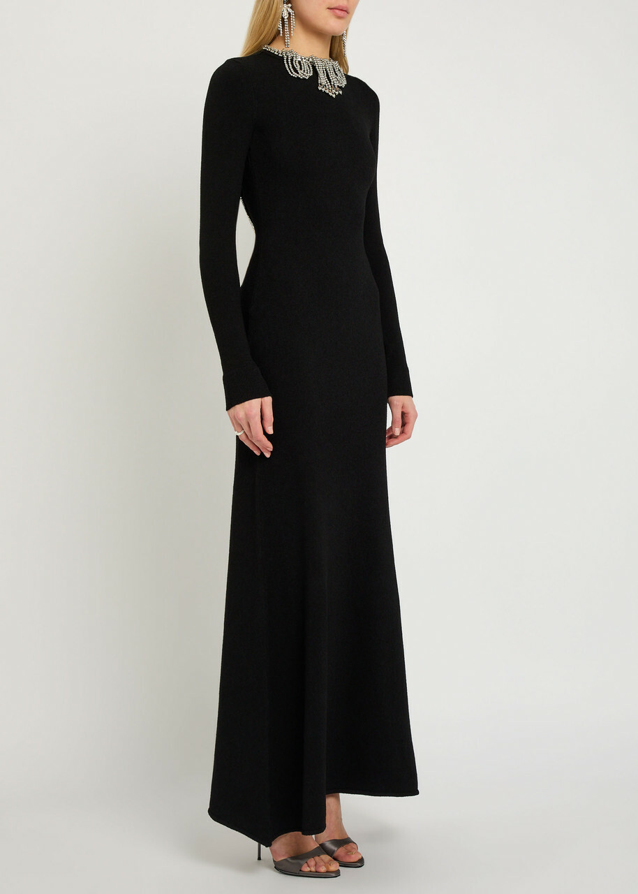 Rabanne Embellished Open-back Gown Black