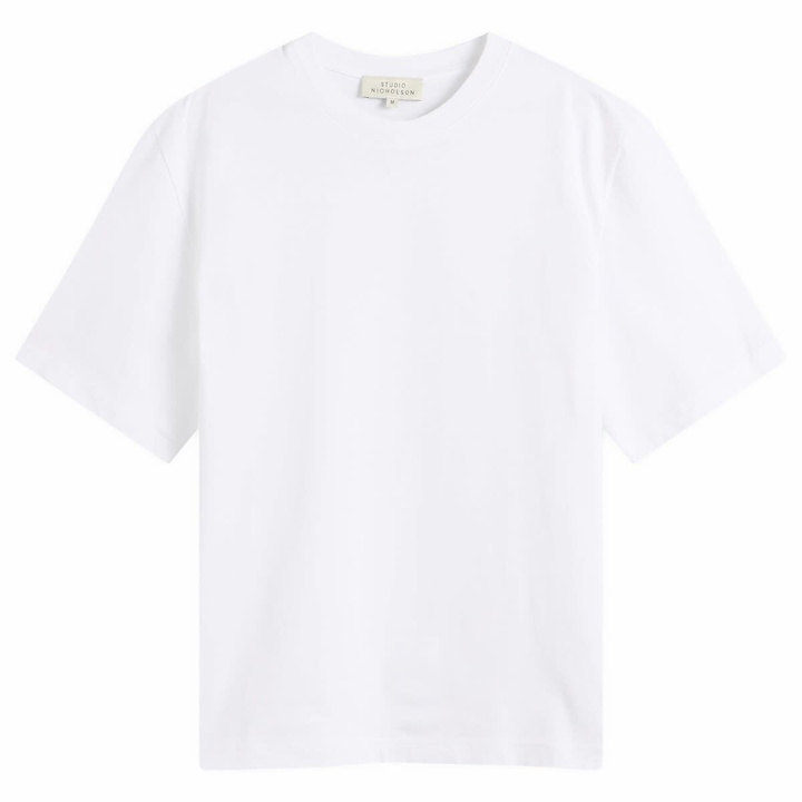 Photo: Studio Nicholson Men's Lay Boxy Fit T-Shirt in Optic White