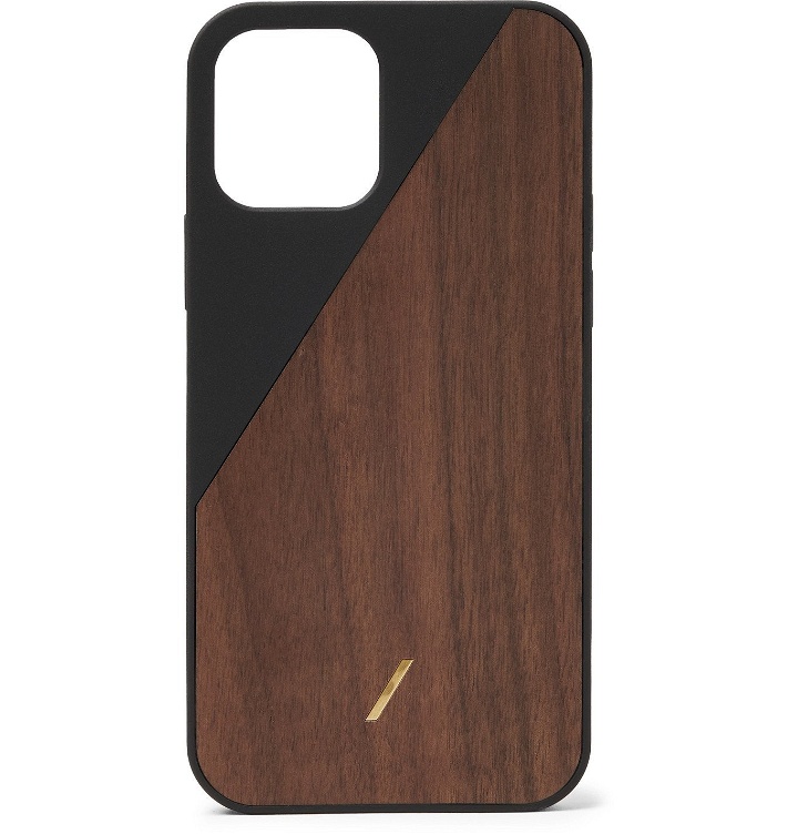 Photo: NATIVE UNION - Clic Wooden TPU-Trimmed Walnut iPhone 12 Case - Black