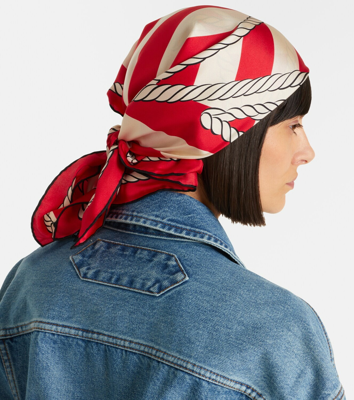Jacquemus Bateau Corde printed silk scarf